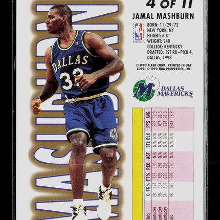 1993 Fleer Jamal Mashburn #4 of 11