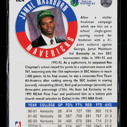 1993 Upper Deck Rookie Exchange Jamal Mashburn #RE4