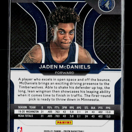 2021 Panini Prizm Jaden McDaniels #277 RC