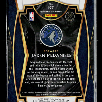 2021 Panini Select Jaden McDaniels #197