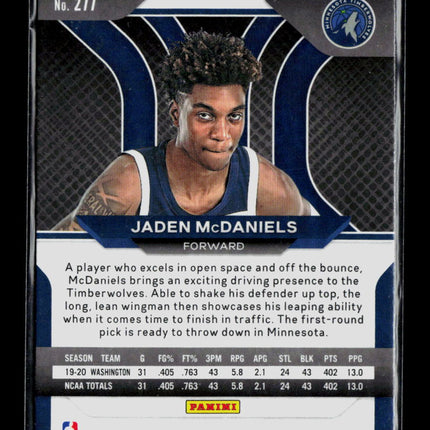 2021 Panini Prizm Jaden McDaniels #277 RC