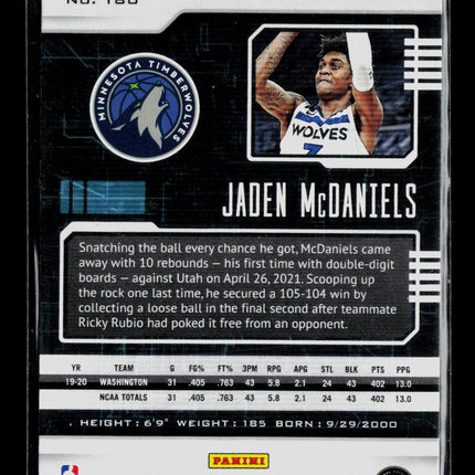 2021 Panini Chronicles Playbook Jaden McDaniels #180 RC