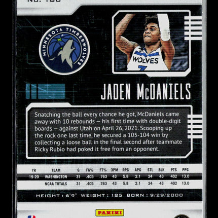 2021 Panini Chronicles Playbook Jaden McDaniels #180 RC
