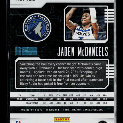 2021 Panini Chronicles Playbook Jaden McDaniels #180 RC