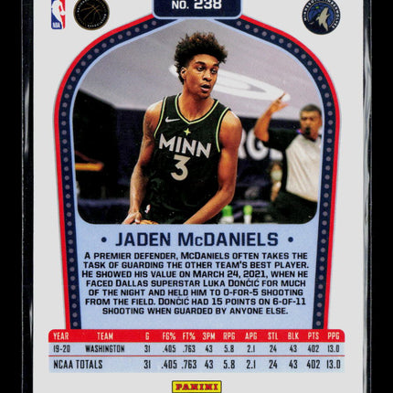 2021 Panini Chronicles Marquee Jaden McDaniels #238 RC
