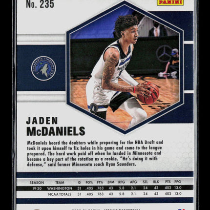 2021 Panini Mosaic Basketball Jaden McDaniels #235 RC