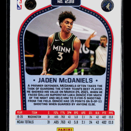 2021 Panini Chronicles Marquee Jaden McDaniels #238 RC