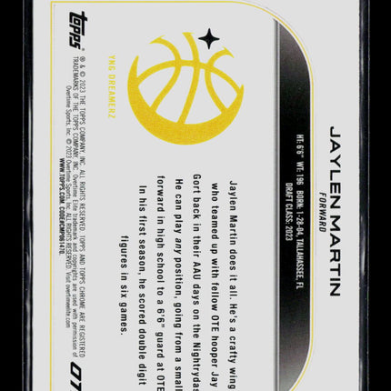 2023 Topps Chrome Overtime Elite Jaylen Martin #91 Blue Sapphire