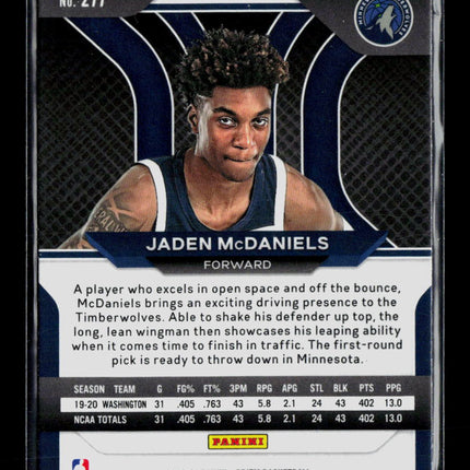 2021 Panini Prizm Jaden McDaniels #277 RC