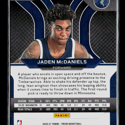 2021 Panini Prizm Jaden McDaniels #277 RC