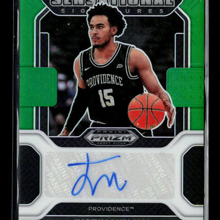 2022 Panini Prizm Draft Picks Sensational Justin Minaya #SS-JMI Green Auto