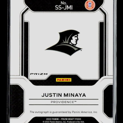 2022 Panini Prizm Draft Picks Sensational Justin Minaya #SS-JMI Green Auto