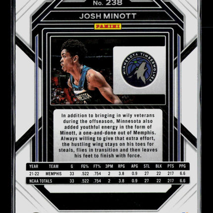 2023 Panini Prizm Josh Minott #238 RC