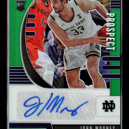 2020 Panini Prizm Draft Picks John Mooney #PA-JO Green RC Auto