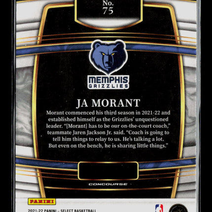 2022 Panini Select Basketball Ja Morant #75