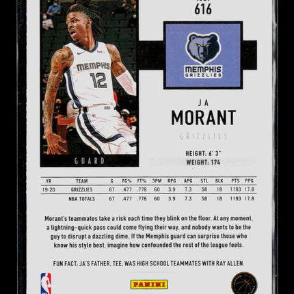 2021 Panini Chronicles Score Ja Morant #616