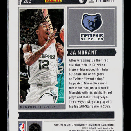 2022 Panini Chronicles Luminance Basketball Ja Morant #262