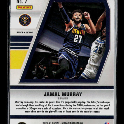2021 Panini Mosaic Will to Win Jamal Murray #7 Green