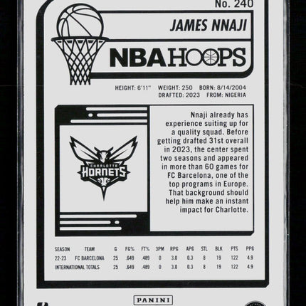 2023 Panini NBA Hoops James Nnaji #240 Winter RC