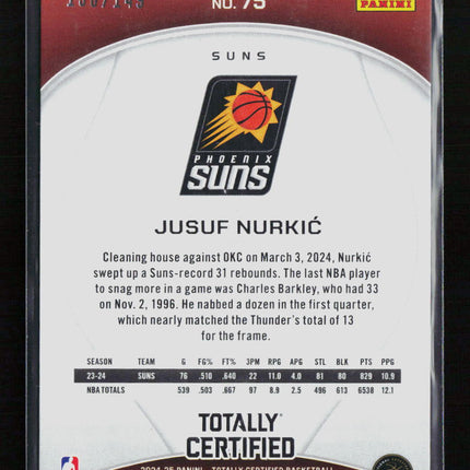 2025 Panini Totally Certified Jusuf Nurkic #75 Red 136/149