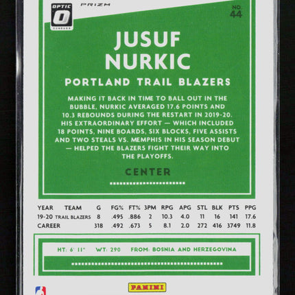 2021 Donruss Optic Jusuf Nurkic #44 Purple Shock