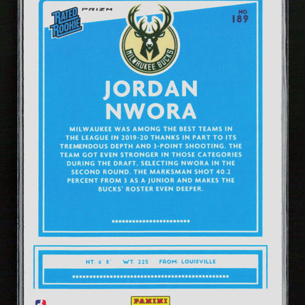2021 Panini Donruss Optic Jordan Nwora #189 Blue Velocity