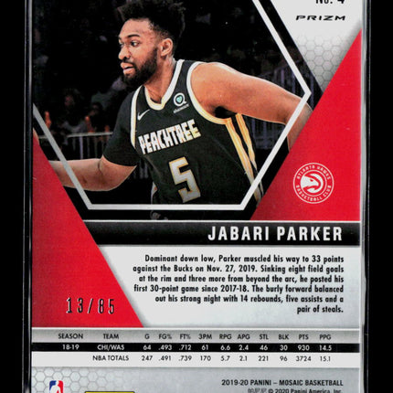 2020 Panini Mosaic Jabari Parker #4 Blue Disco 13/85