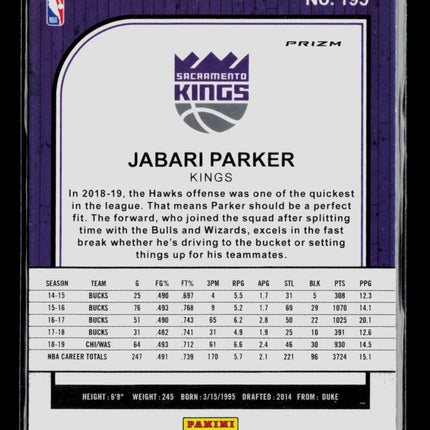 2020 Panini Hoops Premium Stock Jabari Parker #195 Prizm