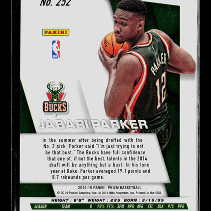 2014 Panini Prizm Jabari Parker #252 RC