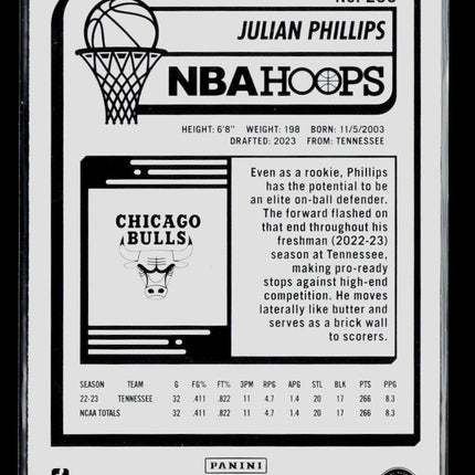 2023 Panini Hoops Julian Phillips #256 RC