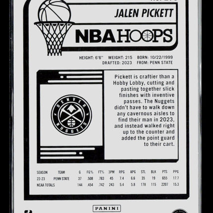 2023 Panini NBA Hoops Jalen Pickett #278 RC