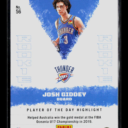 2022 Panini Player of the Day Josh Giddey #56 RC