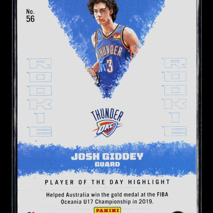2022 Panini Player of the Day Josh Giddey #56 RC