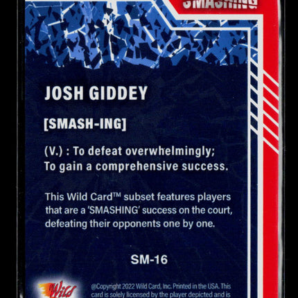 2022 Wild Card Alumination Basketball Edition Smashing Josh Giddey #SM-16 23/85