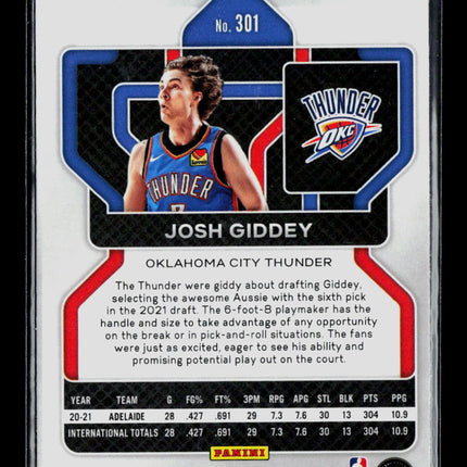 2021 Panini Prizm Josh Giddey #301 RC
