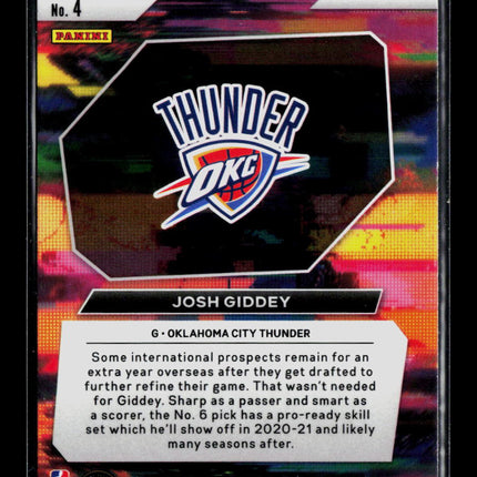 2021 Panini Prizm Instant Impact Josh Giddey #4 RC