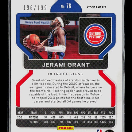 2021 Panini Prizm Jerami Grant #76 Blue 196/199