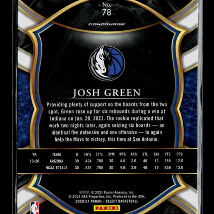2021 Panini Select Josh Green #78 RC