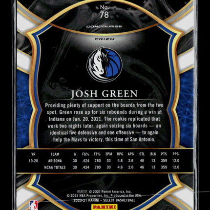 2021 Panini Select Josh Green #78 RC Silver