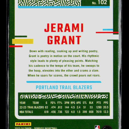 2023 Donruss Jerami Grant #102 Green Laser