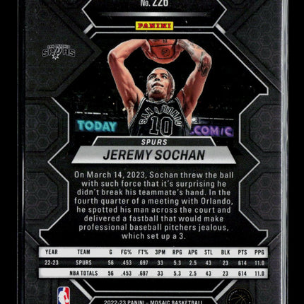 2023 Panini Mosaic Jeremy Sochan #226 RC