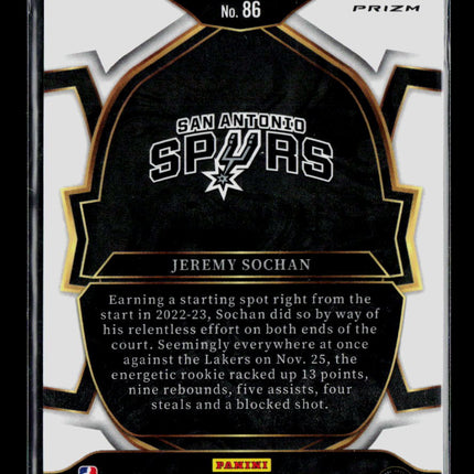 2023 Panini Select Jeremy Sochan #86 RC Silver