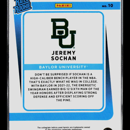 2022 Panini Chronicles Donruss Optic Draft Picks Jeremy Sochan #10