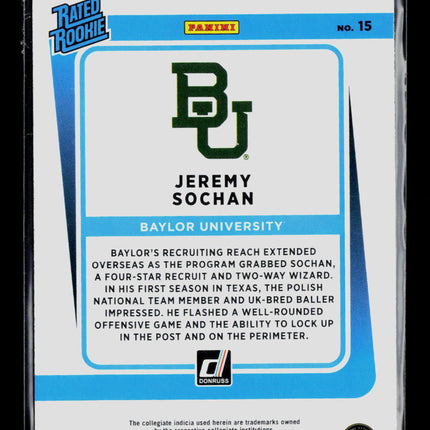 2022 Panini Chronicles Donruss Draft Picks Jeremy Sochan #15