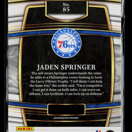 2022 Panini Select Jaden Springer #85 RC
