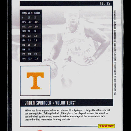 2021 Panini Chronicles Luminance Draft Picks Jaden Springer #95 RC