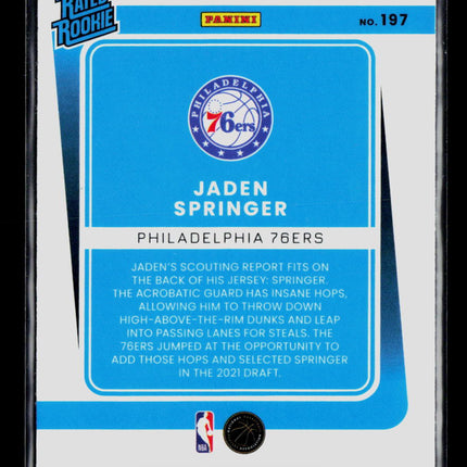 2022 Panini Donruss Optic Jaden Springer #197 Red Choice