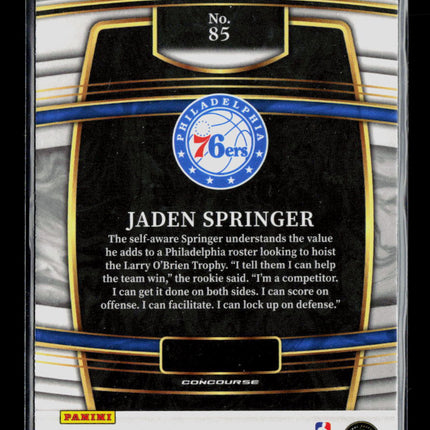 2022 Panini Select Basketball Jaden Springer #85