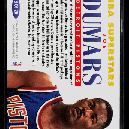 1994 Fleer NBA Superstars Joe Dumars #5 of 20