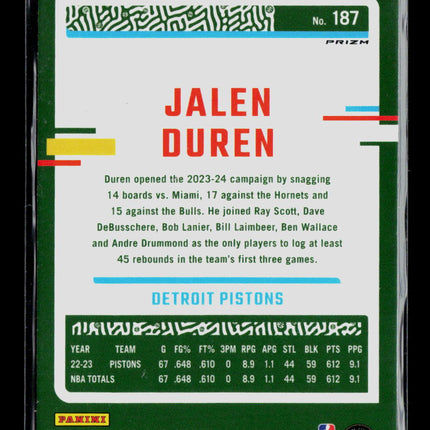2024 Panini Donruss Optic Jalen Duren #187 Pink Hyper